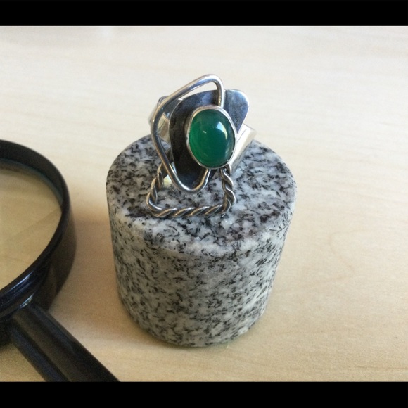 Paul Miller Mid Mod Chrysoprase w SS Ring - Picture 1 of 7